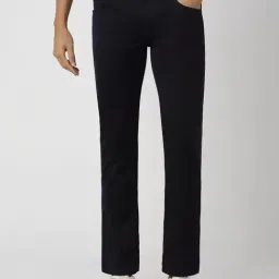 V Dot Navy Cotton Slim Fit Jeans-image-6