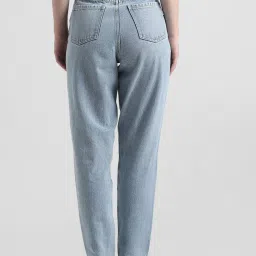 Only Light Blue Cotton Regular Fit High Rise Jeans image 2