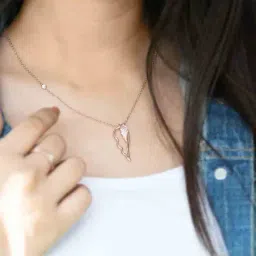 Praavy 92.5 Sterling Silver Angel Wings Necklace for Women image 2