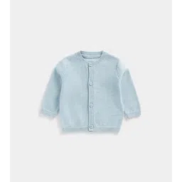 Mothercare Kids Sky Blue Solid Full Sleeves Sweater-image-89