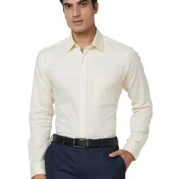 Raymond Yellow Slim Fit Self Design Shirt-picture-24