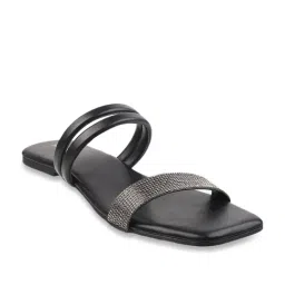 Mochi Women's Black Casual Sandals image 2