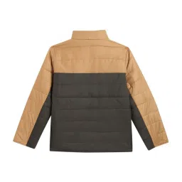 Cantabil Kids Beige & Olive Color Block Full Sleeves Reversible Jacket image 2