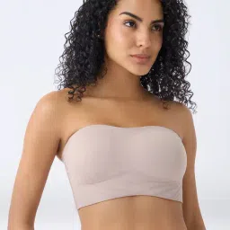 Wunderlove by Westside Beige Shadow Sculpt Padded Bandeau Bra-image-11