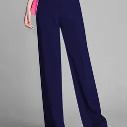 BAESD Women Colourblocked Relaxed Straight Leg High-Rise Non Iron Trousers-picture-30