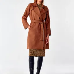 Cover Story Brown Regular Fit Long Coat-picture-40
