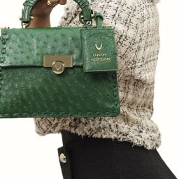 Hidesign Green Textured Medium Satchel Handbag-picture-44