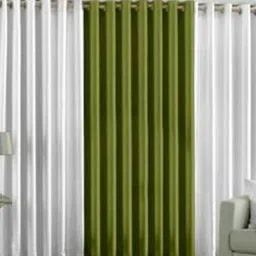 BELLA TRUE White & Green 3 Pieces Window Curtains-image-89