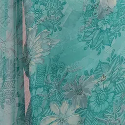 KALINI Floral Printed Saree With Blouse Piece image 4