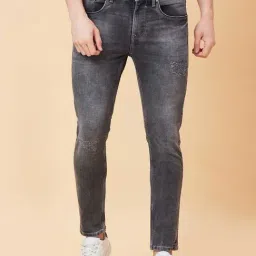 Being Human Grey Regular Fit Lightly Washed Jeans-image-0