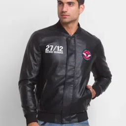 Being Human Black Regular Fit Printed Bomber Jacket-picture-16