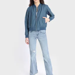 Bewakoof Blue Bomber Jacket image 4