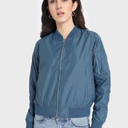 Bewakoof Blue Bomber Jacket image 1