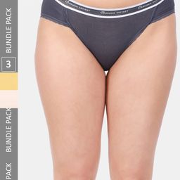 Amour Secret Women Pack Of 3 Striped Anti-Bacterial Bikini Briefs-picture-43