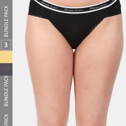 Amour Secret Women Pack Of 3 Striped Mid Rise Anti-Bacterial Bikini Briefs-picture-31