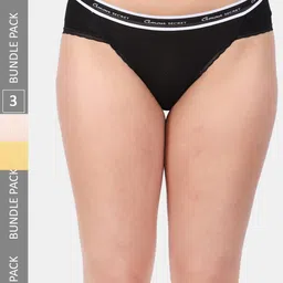 Amour Secret Women Pack Of 3 Striped Anti-Bacterial Breathable Bikini Briefs-image-99