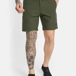 Octave Olive Cotton Regular Fit Shorts-picture-14