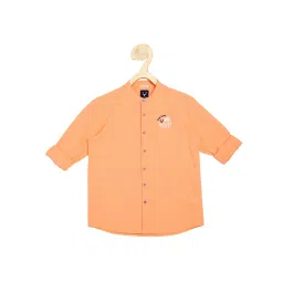 Allen Solly Junior Boys Orange Solid Shirt image 1