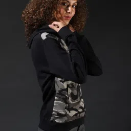 Campus Sutra Black Graphic Print Hoodie image 4