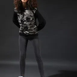 Campus Sutra Black Graphic Print Hoodie image 5