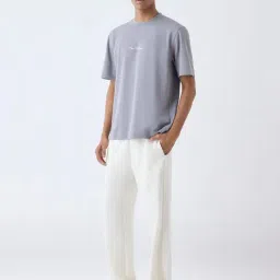 studiofit men Studiofit by Westside Grey Relaxed-Fit Cotton-Blend T-Shirt image 3