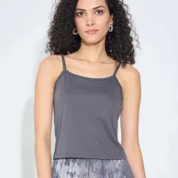 Honey By Pantaloons Grey Slim Fit Floral Print Top With Inner image 5