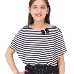 Cutecumber Kids Black & White Striped Top image 1