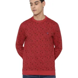 Allen Solly Red Cotton Regular Fit Printed Sweatshirt image 1