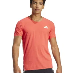 Adidas Red Slim Fit Self Pattern Sports T-Shirt-picture-37