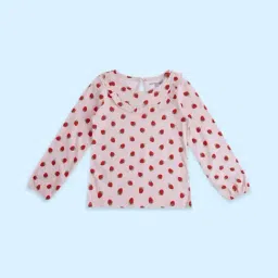Pantaloons Junior Pink Cotton Printed Full Sleeves Top-image-32