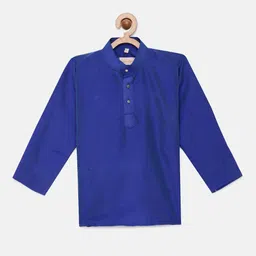 THANGAMAGAN Boys Blue Art Silk Kurta image 1