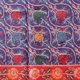 Silk Land Double Ikkat Patola Printed Saree with Weaving Border & Pallu image 5