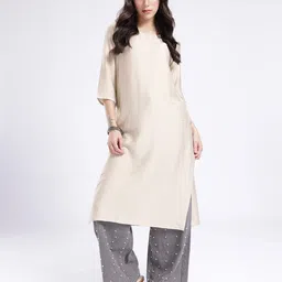 Anouk Rustic Round Neck Straight Kurta image 5