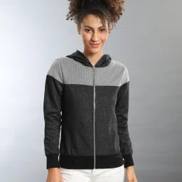Campus Sutra Charcoal Regular Fit Hoodie image 1