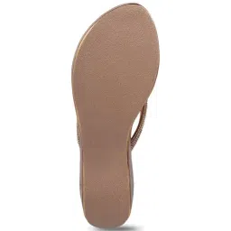 Mochi Women's Antique Gold Thong Wedges image 4