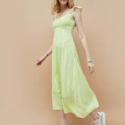 Ginger By Lifestyle Light Green Regular Fit Checks Dress-image-40