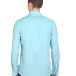 Arrow Light Blue Cotton Slim Fit Self Pattern Shirt image 2