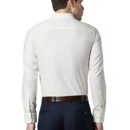 Park Avenue Light Yellow Regular Fit Self Design Shirt image 2