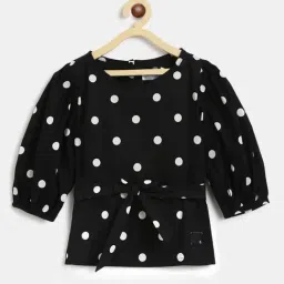 Tales & Stories Kids Black & White Cotton Printed Top-picture-29