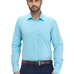 Park Avenue Green Slim Fit Texture Shirt-image-81