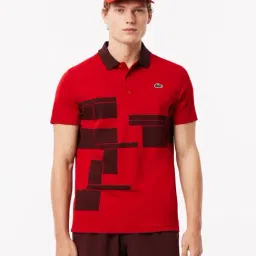 Lacoste Red Regular Fit Printed Sports Polo-picture-28