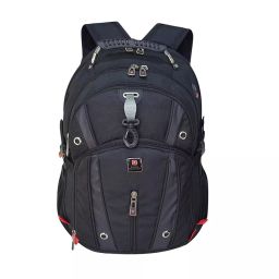 SWISS MILITARY Black 1000 D Polyester Laptop Backpack Bag With 31 L Capacity, LBP76A-picture-0