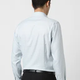 Van Heusen Men Grid Tattersall Checked Slim Fit Cotton Formal Shirt image 4