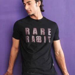 Rare Rabbit Black Slim Fit Graphic T-Shirt-picture-9