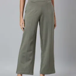 Go Colors! Green Mid Rise Flared Pants-picture-23
