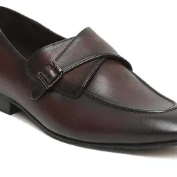 Teakwood Leathers Men's Burgundy Monk Shoes image 4