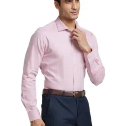 Park Avenue Medium Red Slim Fit Self Pattern Shirt image 4