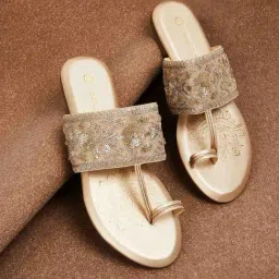 Melange by Lifestyle Women's Gold Toe Ring Sandals-image-12