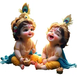 Decor Villa Multicolor Baby Cute Bal Gopal Krishna Laughing Wall Sticker-image-69
