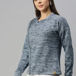 Campus Sutra Women Blue Solid Sweatshirt-picture-25
